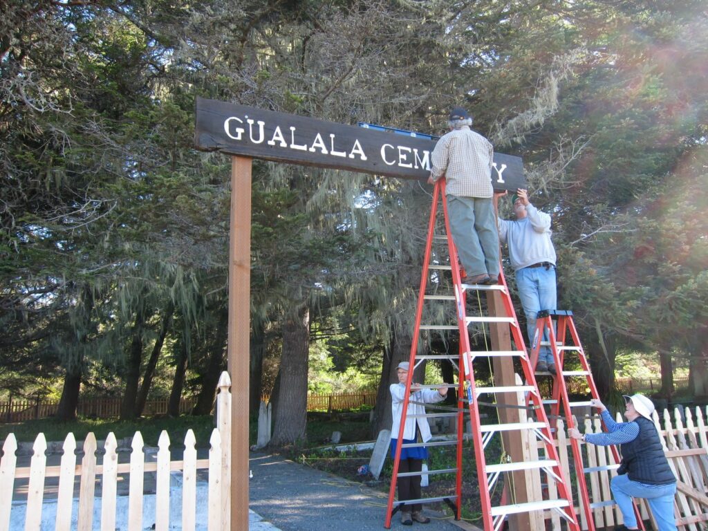 Gualala Cemetery Sign Mounting, By Dave Shpak