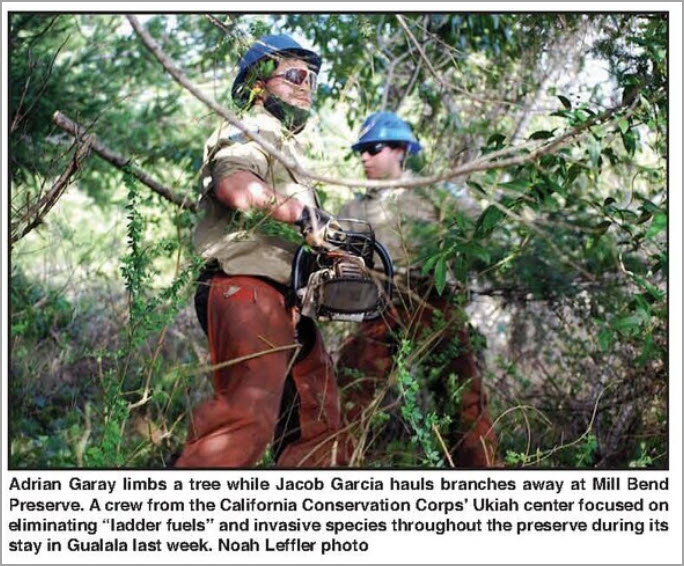 Corps comes to town: Ukiah-based crew reducing fire fuels at Mill Bend
